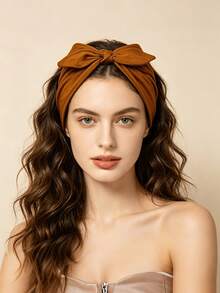 2 buah Bando Pita Gaya Bohemian, Bando Rambut Lebar Elastis Lembut, Cocok untuk Wanita, Aksesori Fashion untuk Yoga dan Pemakaian Sehari-hari - MultiWarna - View 3