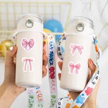 500 lembar Stiker Segel Perekat Pastel Bentuk Pita Tidak Beraturan, Daya Rekat Kuat, Tidak Mudah Lepas, Cocok untuk Segel Kemasan Hadiah, Dekorasi Scrapbook, Mempercantik Buku Catatan, Stiker Gelas Air, Stiker Dekoratif Buatan Tangan DIY Huruf - A - View 8
