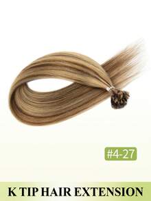 K Tip V Tip Human Hair Extensions, 25g Straight Real Human Hair 16-22 Inch, Remy Hot Fusion Hair Extensions For Salon & Daily Hairstyle Women For Halloween Costumes & Christmas - Multicolor - View 13