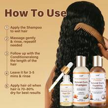 Set Sampo & Kondisioner untuk Rambut Keriting | Perawatan Rambut Keriting yang Menutrisi, Mengontrol Rambut Kusut, Halus & Berkilau, Memperbaiki Rambut Rusak, Cocok untuk Rambut Bergelombang dan Keriting Alami, Formula Lembut - Nourishing - View 5