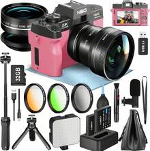 Kamera Digital NBD 5K 64MP dengan Mikrofon Eksternal, Pencahayaan, Lensa Makro Sudut Lebar, 3 Filter Warna, Tripod - Hadiah Sempurna untuk Pemula dan Penggemar Fotografi - View 1