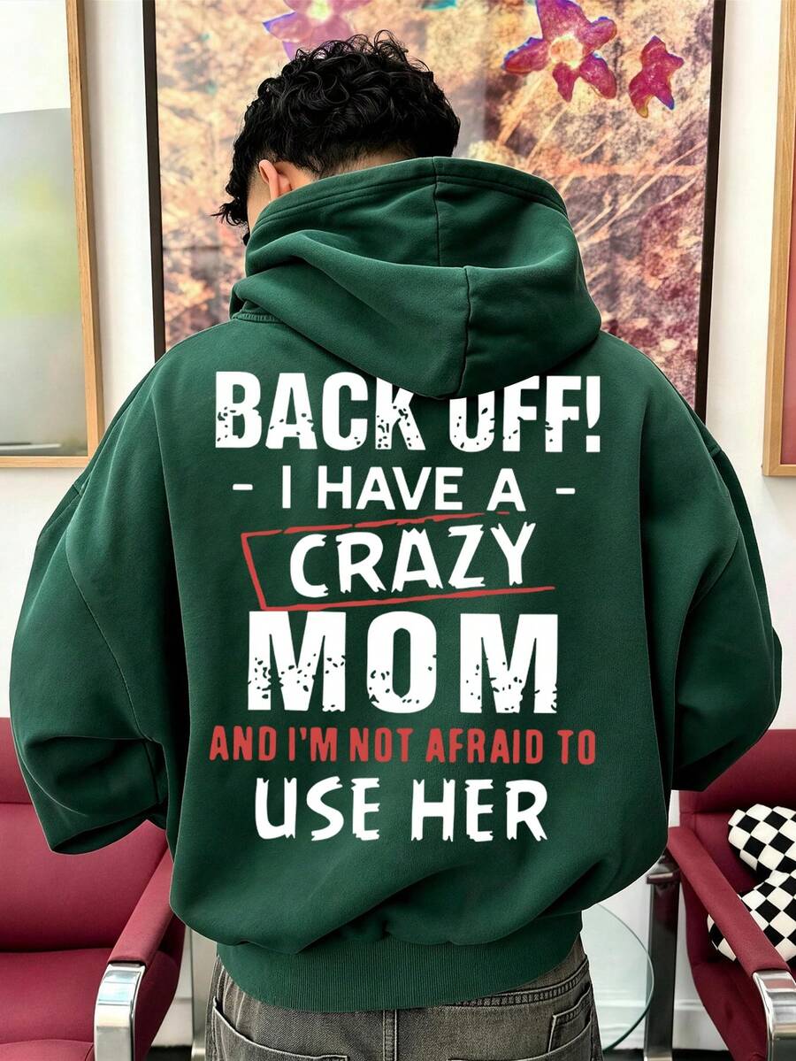Teen Boys Casual Hooded Sweatshirt, Autumn Winter Campus Style, Homecoming Outfit - Green - View 1