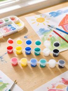 6/60/120/240pcs Empty Paint Cups, Plastic Paint Cups, 6-Compartment Empty Paint Cups, Suitable For Art Painting, Handmade Crafts - Multicolor - View 6