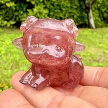 1PC Mixed Natural Crystal Cute Little Sheep Statue, Hand Carved Mini Sheep Healing Gemstone Animal Figurine, Christmas Pendant Desktop Decor Gift For Crystal Collectors - Multicolor - View 19