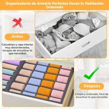 Organizer per cassetti indumenti intimi confezione da 8 pezzi, disponibili in versioni con 24, 8 e 6 scomparti. Ideali per riporre biancheria intima, calzini, pantaloni e cravatte, colore grigio scuro - Grigio Scuro - Visualizzare 3