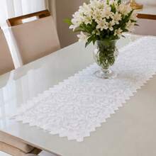 Caminho de Mesa em Renda Trilho de Mesa Decoração Cozinha  1,50x0,50 cm JCM - Branco - Visão 7