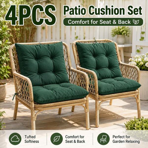Set Bantal Kursi 4 Buah yang Nyaman: Bantalan Kursi Luar Ruangan, Taman, Makan & Dapur dengan Tali Pengikat, Anti Selip, Lembut & Tahan Lama. Sempurna untuk Dekorasi Sofa & Tempat Tidur, Ruang Tamu & Penggunaan Luar Ruangan, Dekorasi Liburan yang Ideal, Cocok untuk Semua Musim, Bantal Dekoratif Persegi Isi Hypoallergenic, Hadiah