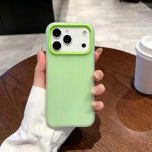 適用於 iPhone 17/17 Pro/17 Pro Max/16/15/14/13/12/11 系列手機殼，1件 Ins 風 2合1 磨砂波浪紋手機殼，全包防摔保護手機殼，17 Pro Max Apple 手機殼，時尚防摔全包手機殼 - 綠色 - 查看 1