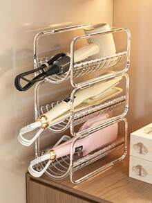 Curling Iron Holder Hair Dryer Stand Curling Iron Storage Rack Universal Item Storage Rack Straightener Holder Straightener Storage Rack Desktop Stackable Transparent Acrylic Vertical Storage Rack - Multicolor - View 3