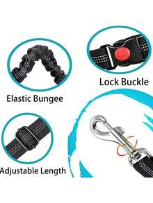 1 Multi-Functional Pet Car Seat Belt, Two Ways To Protect Your Pet's, Can Also Be Used As A Leash, Adjustable Length, Elastic Rope To Prevent Sudden Pulling, Outdoor Dog Leash - A - View 4