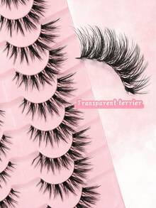 7 Pairs Wispy Fox Eye False Eyelashes, Natural Fluffy Winged Cat Eye Strip Lashes, Light Thin Band Elongated Outer Corner Mink Fake Lashes, Reusable Daily Makeup Eyelashes For Women - View 4
