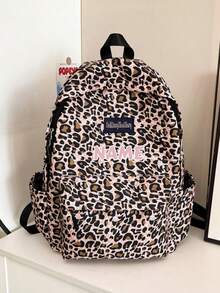 1 pièce Sac à dos personnalisé de retour à l'école, mode vintage, grande capacité, imprimé zèbre, léopard, vache, fermeture éclair, matériau nylon, bretelles réglables, poignée de transport, convient pour l'école, les déplacements, les courses, les voyages en plein air, l'utilisation quotidienne. Cadeau d'anniversaire. - Multicolore - Voir 16