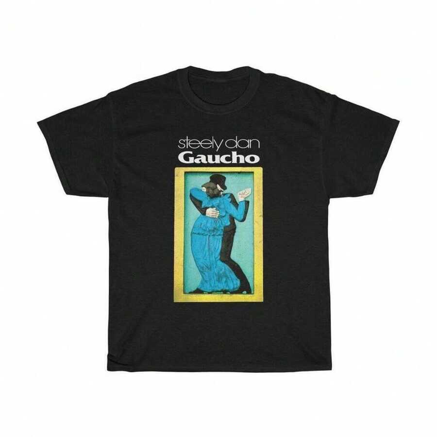 Unisex Vintage Black Steely Dan Rock Band Gaucho T-Shirt - 黑色 - 查看 1