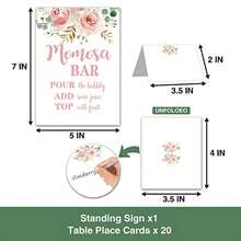 Momosa Bar Supplies Kit - Floral Momosa Bar Sign - Blush Pink Table Place Cards - Bridal Shower, Graduation Party, Bubbly Bar, Mimosa Bar, Birthday Brunch, Engagement Party Decor 01 - Pink - View 3