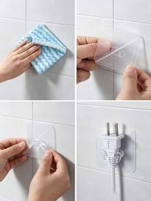 Kitchen Wall Hooks No-Drill Hanging Rod Kitchen Storage Rack Pot Spatula Spoon Hanging Rack Wall-Mounted Storage Power Cord Plug Hook No-Drill Strong Adhesive Hook Kitchen Wall Storage Organizer Fixed Bracket Load-Bearing Wall - Multicolor - View 11