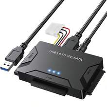 USB 3.0 To IDE/SATA Adapter, External Hard Drive Reader, Universal 2.5"/3.5" HDD/SSD Converter, 12V/2A Power Adapter - View 7