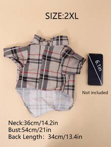 Kemeja Hewan Peliharaan Gaya Inggris Kotak-kotak Slim Fit Bahan Polyester, Cocok untuk Kucing dan Anjing Kecil hingga Sedang, Atasan Kasual Musim Panas, Tidak Cocok untuk Anjing Besar, Ukurannya Kecil, Disarankan Membeli 1-2 Ukuran Lebih Besar dari Biasanya - MultiWarna - View 14
