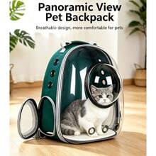 Fashion Horizontal Transparent Space Capsule Pet Carrier 44*32*26cm, Breathable Mesh Tote Bag With Shoulder Strap, Storage Pocket For Small Cats Dogs, Random Color Delivery - Multicolor - View 8