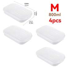 3/4/5/6/8pcs Airtight Food Storage Box, Meal Prep Containers - Reusable Lunch Box For Fridge, Home, Kitchen, School, Work And Travel. Food Container, Snack Container, Adult Portion Control Lunch Box, Lunch Bento Box, Fruit Serving Tray. - White - View 17