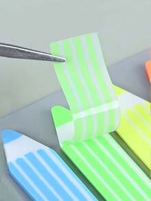 Multi-Color Pencil Shaped Self-Adhesive Sticky Notes, Suitable For Daily Planning, Organizing, Home And Office Decoration, Highly Attractive Desktop Decor, Convenient For Reminders, Recording And Schedule Planning - A - View 1