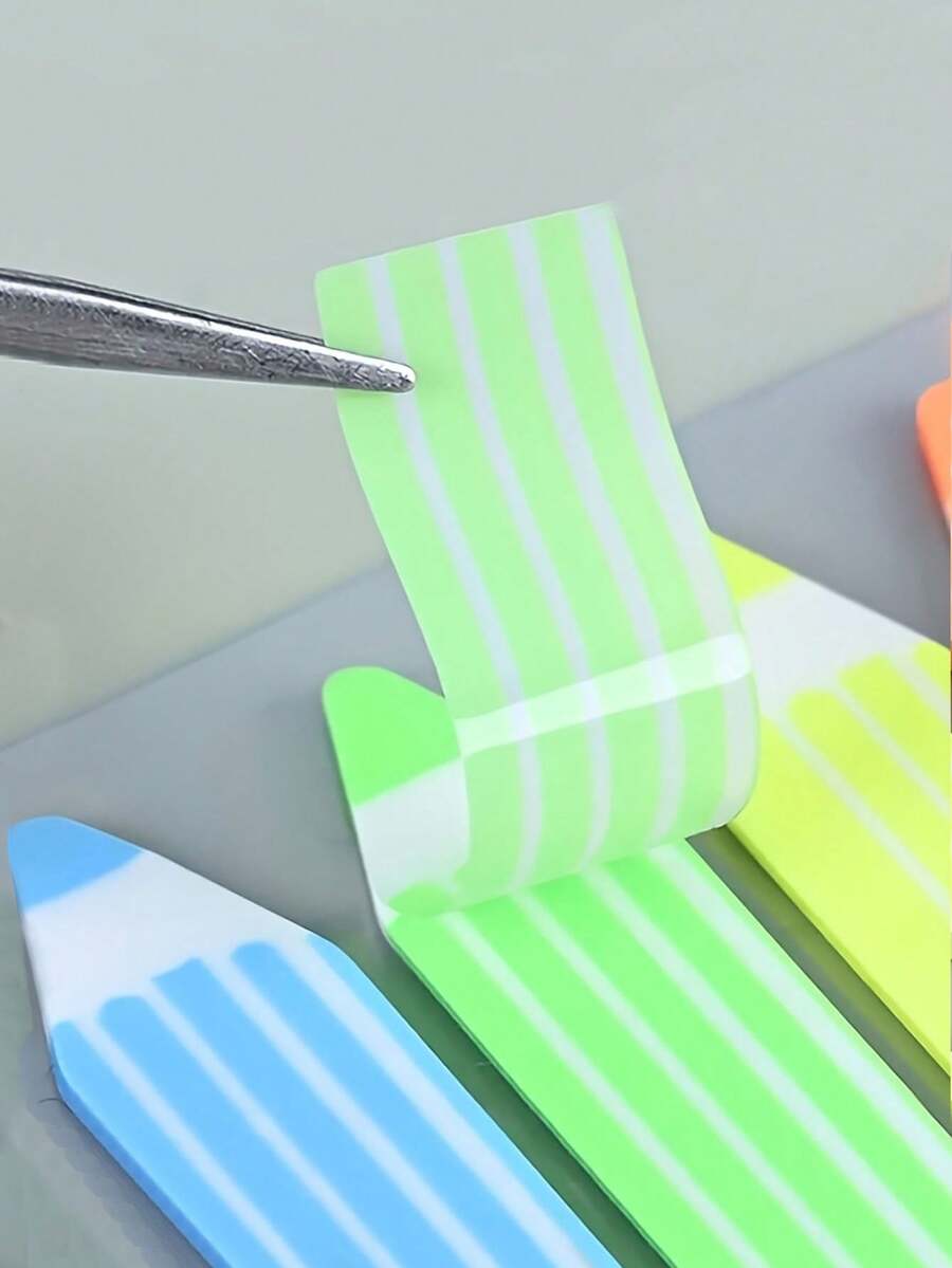 Multi-Color Pencil Shaped Self-Adhesive Sticky Notes, Suitable For Daily Planning, Organizing, Home And Office Decoration, Highly Attractive Desktop Decor, Convenient For Reminders, Recording And Schedule Planning - A - View 1