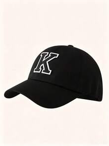 1pc Solid Color Open Back Ponytail Baseball Cap With26 Letters, Women Fashion Sports Sun Hat ForOutdoor UV Protection - Black Label - Black Ponytail Hat - View 32