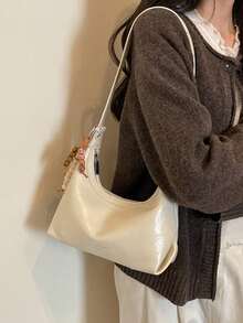 Hollow Floral Woven Bohemian Beach Bag, Vacation Casual Bag (Random Color) - Beige - View 3