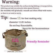 12L And 6.8L Collapsible Water Bucket, Multi-Functional Portable Foldable Foot Bath Basin, Outdoor Travel Storage Bucket, Suitable For Camping, Hiking, Dorm, Home Foot Bath And Cleaning - Hand Bucket - View 5