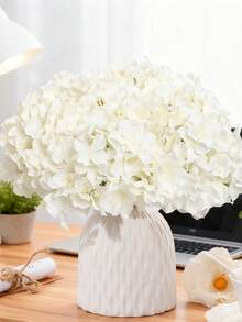 10/20pcs  Artificial Hydrangeas With Stems, Perfect For Home, Wedding, Party Decorations, DIY Floral Arrangements, Gifts For Women, Home Decor, Back-To-School Decorations, And Autumn Decor - White - View 7