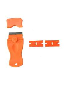 1Pc/3pcs Multi-Function Cleaning Scraper, Plastic Hand Scraper Tool For Removing Stickers Glue Labels, Household Kitchen Cleaning Helper - Orange Color - View 10