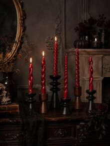 4pcs Scented Long Taper Candles 20cm*2cm, 7 Hours Burning Time, Christmas Halloween Home Table Decor, Wedding Party Candle Holder Decoration Fragrance Candles - Mixed - View 12