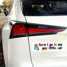 Cute Pattern Car Sticker "Driving My Little Car Off" Funny Slogan Waterproof Vinyl Decal For Car Windows - Decorative Stickers - View 3