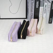 1pc Minimalist Solid Color Mesh Multi-Function Pencil Case, Diamond Large Capacity Pen Bag, Desktop Stationery Storage Box, Makeup Bag, Suitable For School, Classroom, Middle School And High School Students, Back To School Season, Graduation Season Gift, Christmas Party Gift - Multicolor - View 5