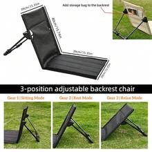 Foldable Camping Chair, Outdoor Garden Park Single Person Slouchy Chair, Backrest Cushion, Picnic Camping Folding Chair, Beach Chair - Multicolor - View 5
