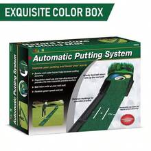 8ft Golf Putter Practice Mat With 3D Panoramic Background, Portable Putting Mat For Home And Office, Indoor And Outdoor Golf Training Aid - Green - View 9