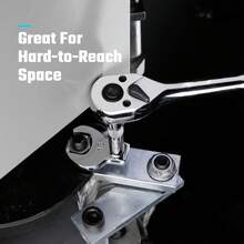 8pcs Interchangeable Open End Wrench Set, Includes Replaceable Open End Wrench Heads, 3/8" Dual-Purpose Wrench Heads, Angle Wrench, Adjustable Wrench Set With Interchangeable Heads, 3/8" Interchangeable Head Crowfoot Wrench, Adjustable Open End Head, Quick Ratchet L-Shaped Ratchet Wrench - A - View 5