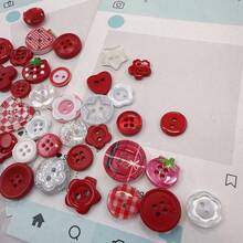 Kancing Kecil/Plastik DIY Motif Acak, Daya Tarik Tinggi, Seri Apel Merah dan Tomat Musim Semi, Cocok untuk Scrapbooking, Dekorasi Pakaian, Kancing Buatan Tangan DIY, Motif Bunga, Cocok untuk Scrapbooking, Dekorasi Pakaian - beraneka warna - View 6