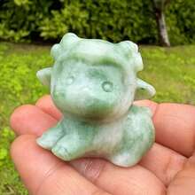 1PC Mixed Natural Crystal Cute Little Sheep Statue, Hand Carved Mini Sheep Healing Gemstone Animal Figurine, Christmas Pendant Desktop Decor Gift For Crystal Collectors - Multicolor - View 9