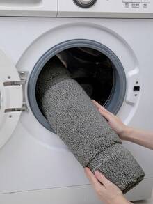 DAJIANG 1pc Bathroom Floor Mat Carpet, Flocked Soft Gray Comfortable Foot Feel, Minimalist Anti-Slip, Suitable For Kitchen, Outdoor, Indoor, Hallway, Bedroom, Living Room, Bedside, Machine Washable Easy To Clean, Bedroom Bathroom Decor Carpet - Dark Grey - View 6