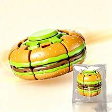 1pc Hamburger Shaped Finger Spinner Creative Press Rotating Spinner Ball Stress Relief Toy, Finger Spinner Puzzle Desktop Ornament, Suitable For Office Life Interaction - Multicolor - View 6