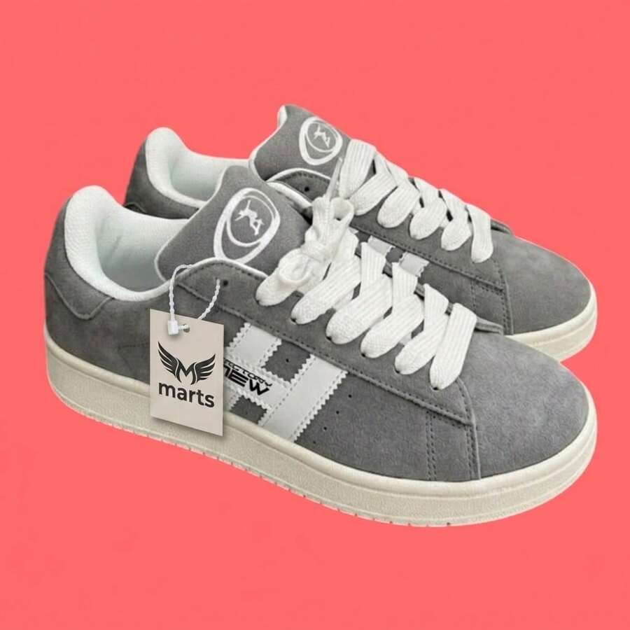 Stylish Casual Sneakers Unisex Flat Sole Classic Traditional Lightweight Comfortable Street - 灰色營地 - 查看 1