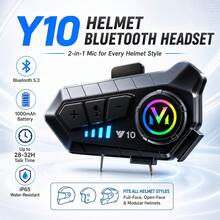 2-In-1 Mic Y10 Helmet Bluetooth Headset, 1000mAh Long Standby Motorcycle Headset - A - View 10