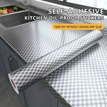 ucdfi 1 Roll Oil-Proof Kitchen Splash Guard Sticker, Self-Adhesive Foil Film, Waterproof, Oil-Resistant, Heat-Resistant - Self-Adhesive Wallpaper For Stove, Kitchen Countertop, Cabinet - Easy DIY Kitchen Decor And Upgrade - Kitchen Stickers - View 2