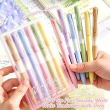 6pcs/Set Molandi Retractable Neutral Ballpoint Pen Set, Colorful ST Head Quick-Drying Pen For Student Journaling, Back To School - Pink - View 9