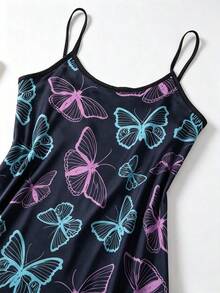 4pcs Women's Heart Print Nightgowns Spaghetti Strap Lettuce Trim Mini Night Dress Sleepwear - Multicolor - View 8