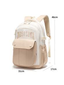 DIOSA LUNA Mochila Unisex Gran Capacidad Material Resistente y Duradero para Hombre Mujer, Mochila Escolar Ideal para Escuela Trabajo y Salidas Diarias A1001 - Albaricoque - Ver 2