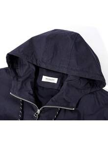 Casual Korean Style Short Windbreaker Jacket With Two-Way Zipper, College Vacation Daily Wear, Spring And Autumn - Blue - View 2
