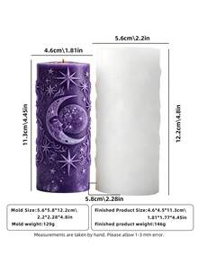 Candle Mold, Starry Sky Theme Candle Aromatherapy Making Silicone Mold, Creative Handmade Gift Candle Aromatherapy Mold - Moon Cylinder Mold - View 13