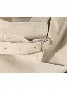 Premium Korean Style Loose Casual Stand Collar Button Coat Jacket, Suitable For Campus, Office, Daily Wear In Spring And Autumn - Apricot - View 6