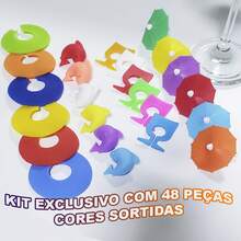 Kit com 48 Marcadores Identificador De Copos E Taças Marcador Coquetel - Visão 6